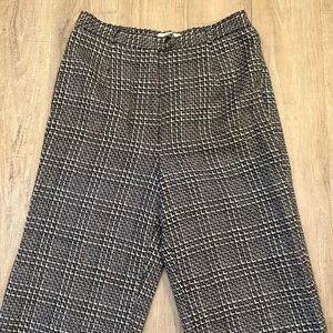 Talbots Black and White Houndstooth Wool Trousers 10